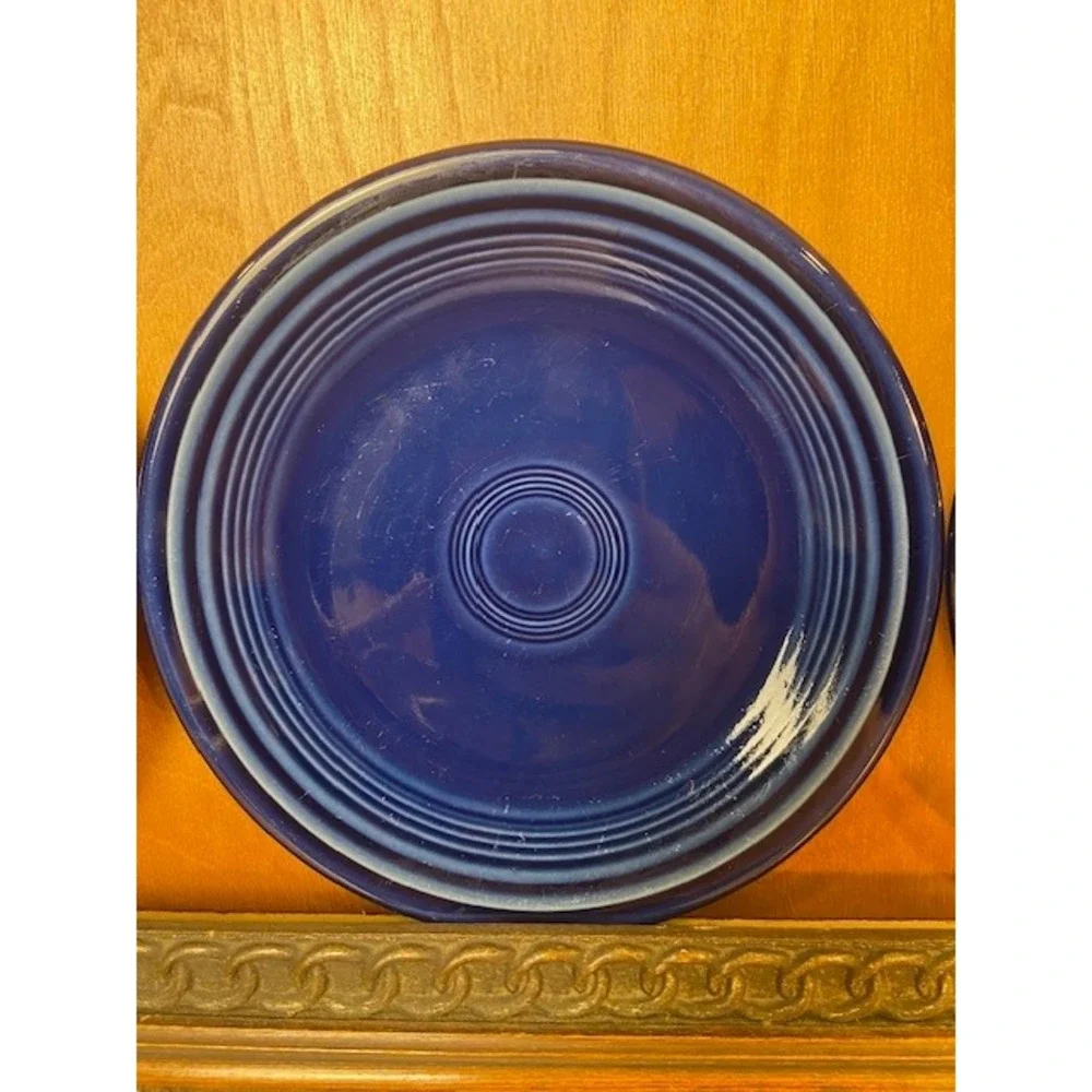 Fiesta Cobalt Blue Salad Plates Set of 3 Homer Laughlin 7.25 Inch Navy Blue